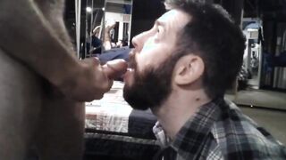 Big-Cock Bear Amateur Gets a Face Full of Cum