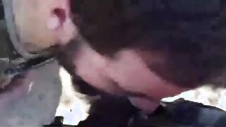 Bearded Daddy Gives Facial in the Woods