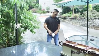 Barebacked for sneaking into the pool by security