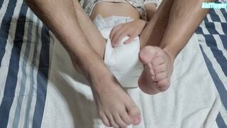 ABDL Twink Masturbation and Nappy Change