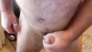Hairy Bear Daddy Strokes His Cock Solo