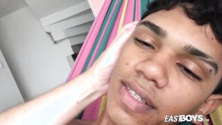 Handsome teen latino boy Mitch Seangers with big dick