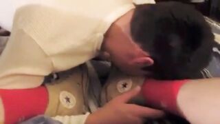 Bear Daddy Dominates Mormon Boy with Feet & Cock