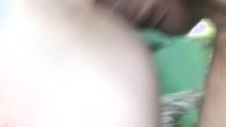 I screw my whore in public between the houses and cum on