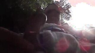 Japanese Grandpa Strips Outdoors