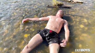 Hot Bruce Harrelson shirtless and muscle flexing