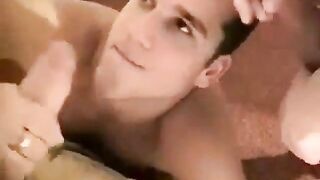 Amateur Twink Takes on Two Big Cocks for a Facial