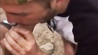 Fat Cock Sucking in the Woods by Horny Amateur