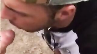 Fat Cock Sucking in the Woods by Horny Amateur