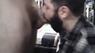 Daddy Feeds His Sub with a Load after Intense Blowjob
