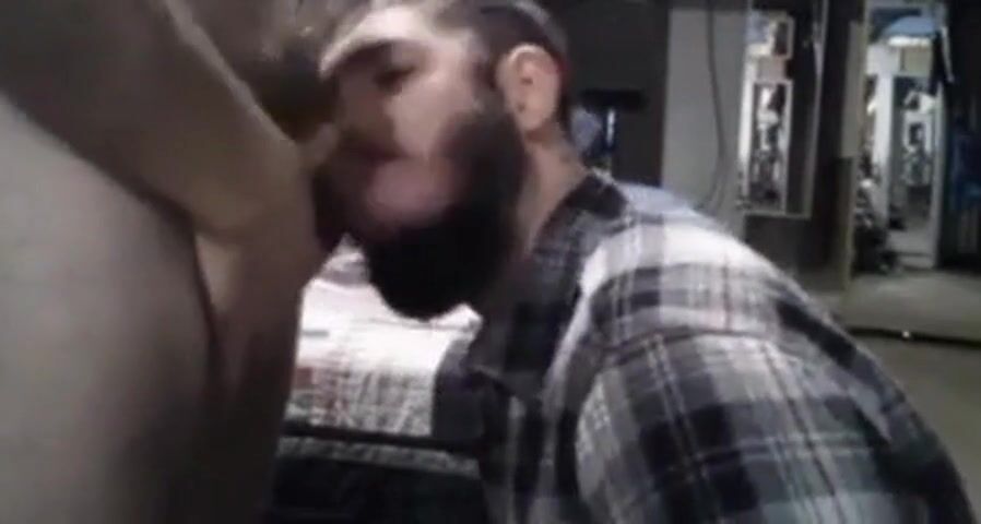 Daddy Feeds His Sub with a Load after Intense Blowjob