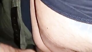 Mutual Jerk Off in a Sex Shop Video Booth: Big Cum Shot