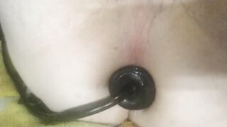 Inflatable Dildo Fun: Gaping Twink Plays and Cums