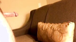 Muscular Blue-Eyed Hunk Masturbates with Pillow