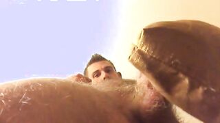 Muscular Blue-Eyed Hunk Masturbates with Pillow