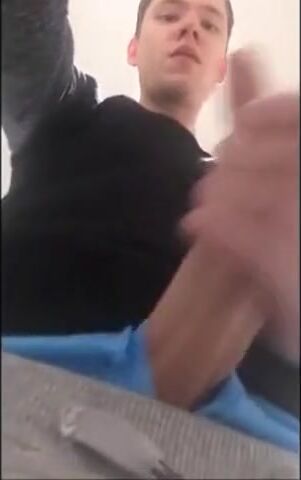 Twink cums in classroom after wanking in school bathroom