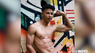 Fantastic Latino boy Marcus Brown with ripped muscles