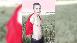 Hot cute twink Czech boy shows of body on public