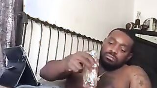 Black Amateur Stud Masturbating