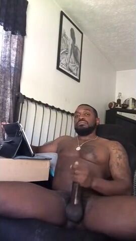 Black Amateur Stud Masturbating