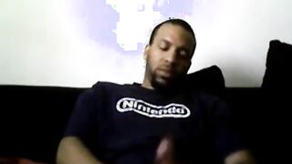 Black Guy Strokes & Cums on Cam