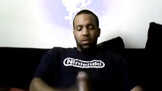 Black Guy Strokes & Cums on Cam
