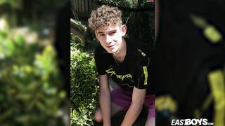 Skinny curly boy with big dick and balls