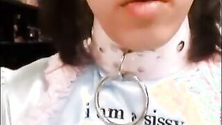 Asian Sissy's Small Cock Caged