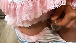 Asian Sissy's Small Cock Caged