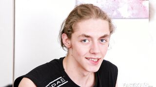 Cute Czech long-haired boy with huge cock