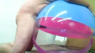 Daddy Plays with Inflatable Beach Ball Sex Toy