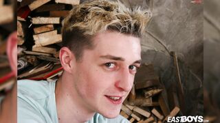 Cute blonde czech boy does striptease
