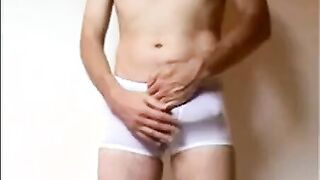 Big Cock Bulge in See-Through Lycra Underwear