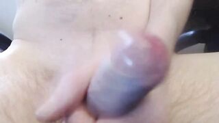 Stroking my thick shaft and nuts until I explode