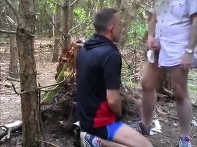 Bareback Blowjob in the Forest with Big Cocks