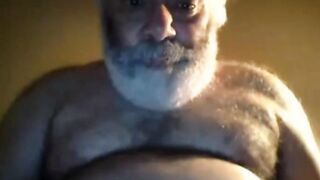 Hairy NY Bear Strokes on Webcam