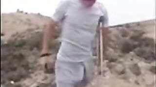 Hunk with a Big Bulge Outdoors