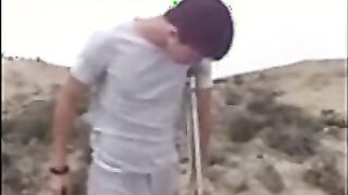 Hunk with a Big Bulge Outdoors