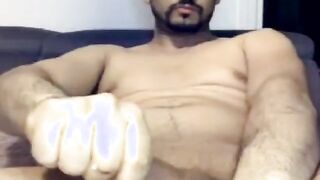 Big-Cock Arab Guy Strokes on Webcam