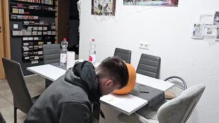 Gay men have fun: We bang the Halloween Pumpkin and cum on