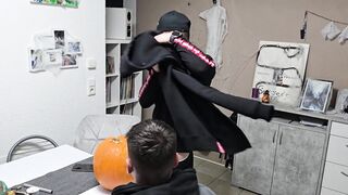 Gay men have fun: We bang the Halloween Pumpkin and cum on
