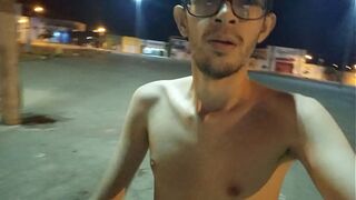 Walking in a nappy on the street