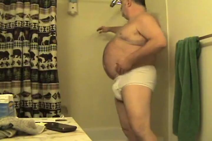 Daddy's Brief Shower Masturbation