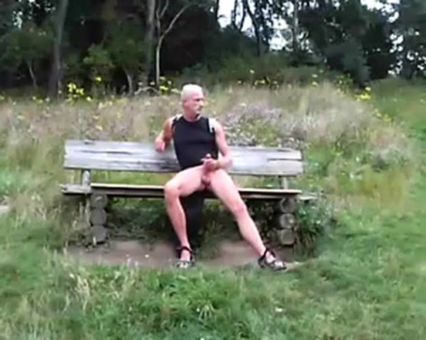 Exhibitionist Caught Wanking Outdoors by a Stranger