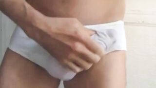 Big Cock Bulging Out of Briefs