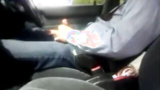 Stranger Sucks Dad's Cock in Car - Amateur Outdoor Blowjob