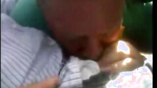 Stranger Sucks Dad's Cock in Car - Amateur Outdoor Blowjob