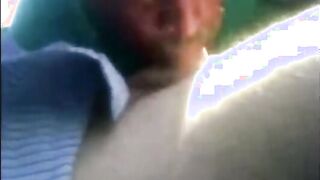 Stranger Sucks Dad's Cock in Car - Amateur Outdoor Blowjob