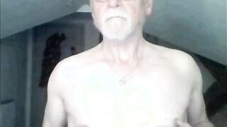 Naked Grandpa Jacks Off