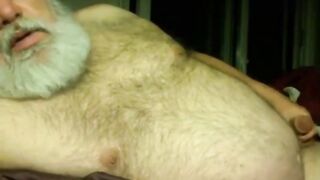Silver Fox Jacks Off
